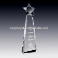Crystal transparent star trophy award for customized logo gift